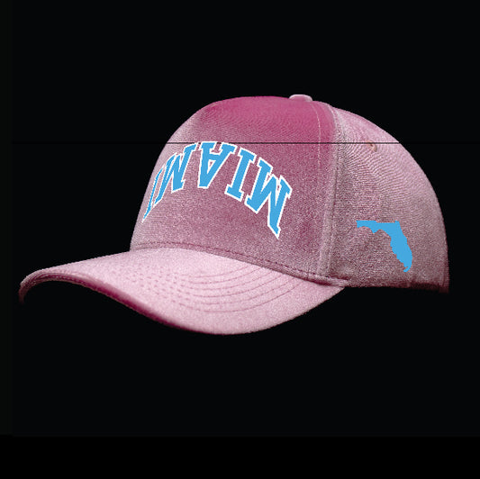 Pink "Miami" Vice Theme Velvet Snapback