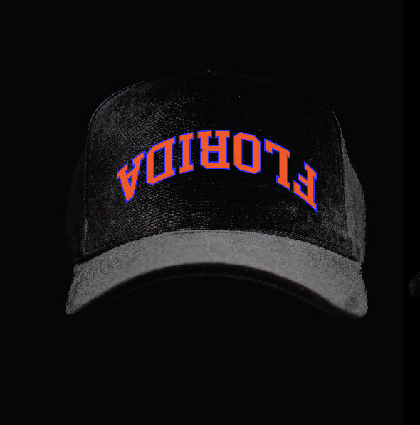 Black "Florida" Gators Theme Velvet Snapback