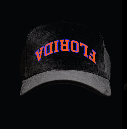 Black "Florida" Gators Theme Velvet Snapback