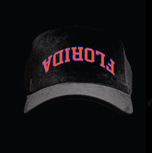 Black "Florida" Gators Theme Velvet Snapback