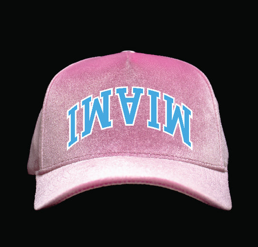 Pink "Miami" Vice Theme Velvet Snapback