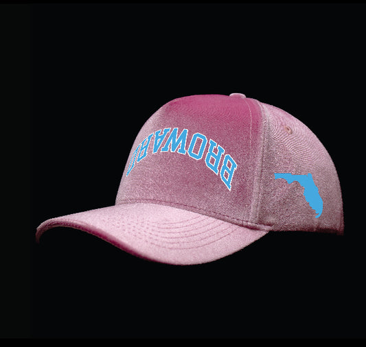 Pink "Broward" Vice Theme Velvet Snapback