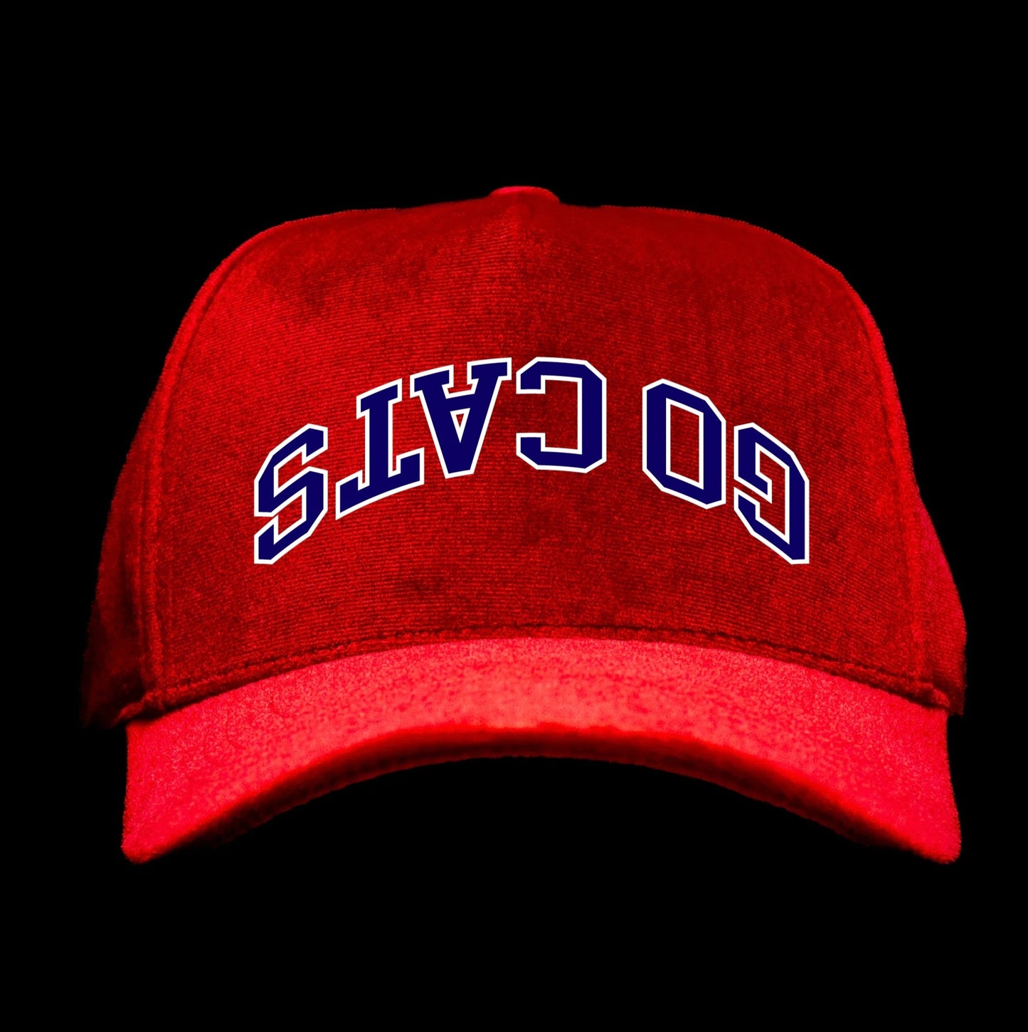 Red "Go Cats" Florida Panthers Theme Velvet Snapback